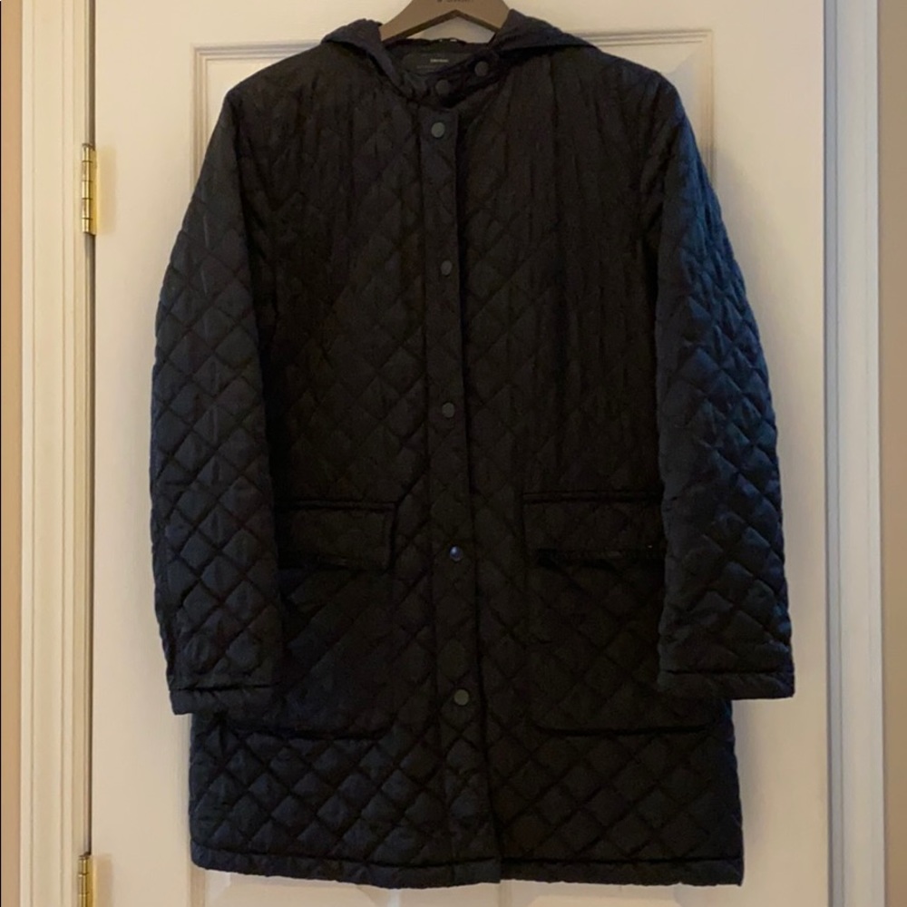 Zara Quilted Black Coat